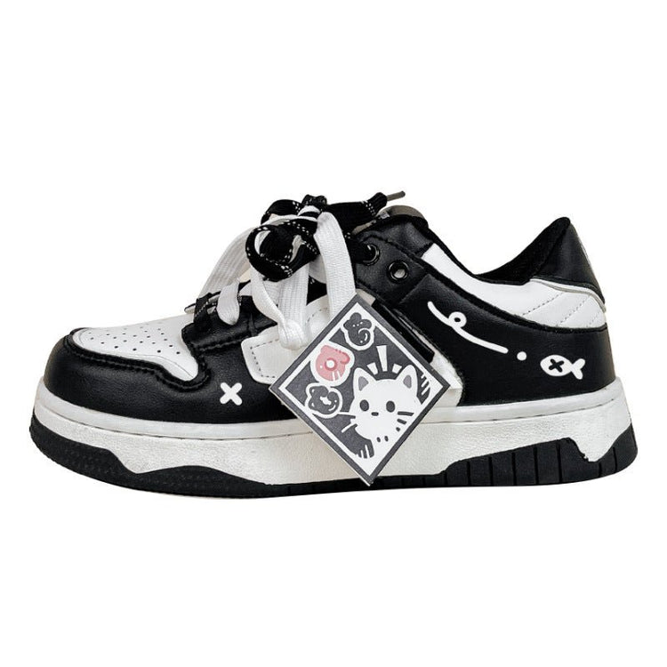 Black And White Board Shoes Women&