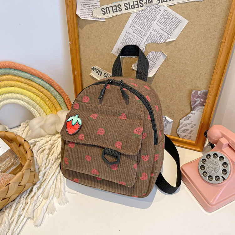 Retro Corduroy Backpack Women&