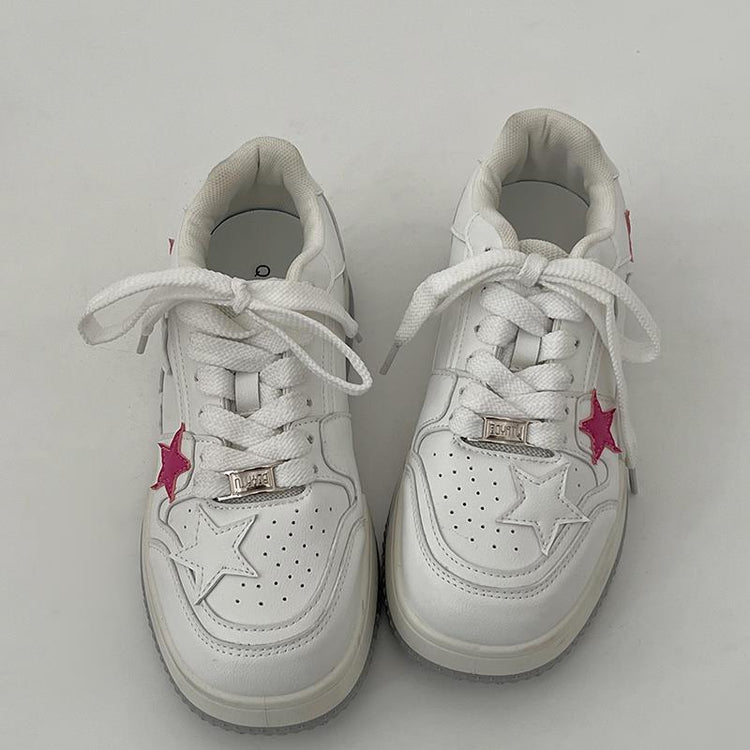 Women Korean Style Round Toe High - end Versatile Low - top Sneakers - Rezaro