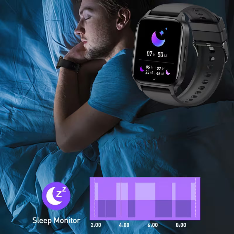 Rezaro Elina Smartwatch featuring a sleek design with a round face and a vibrant display on a stylish band.