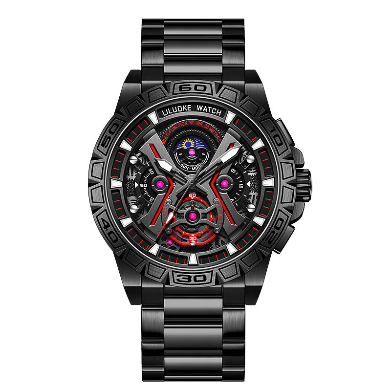 Three-Dimensional Hollow Waterproof Luminous Multifunction Quartz Watch - Rezaro