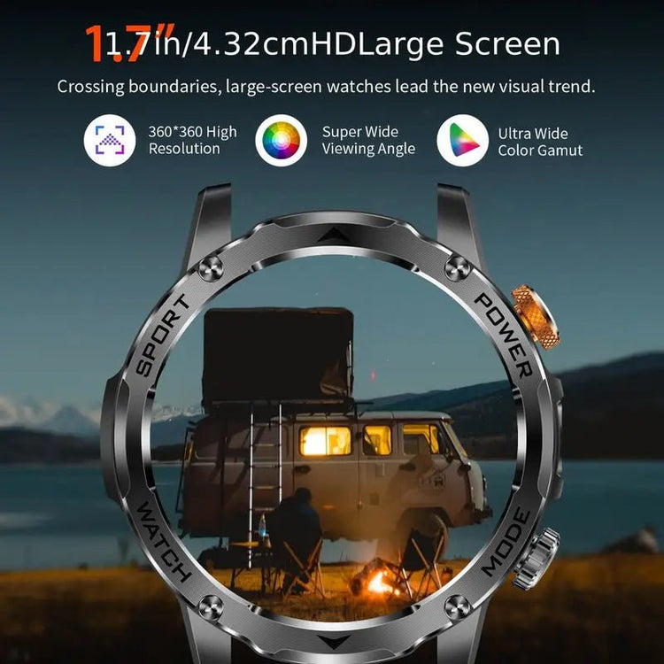 Rezaro Axton Smart Watch with a sleek design and digital display, featuring adjustable wristband and fitness tracking.