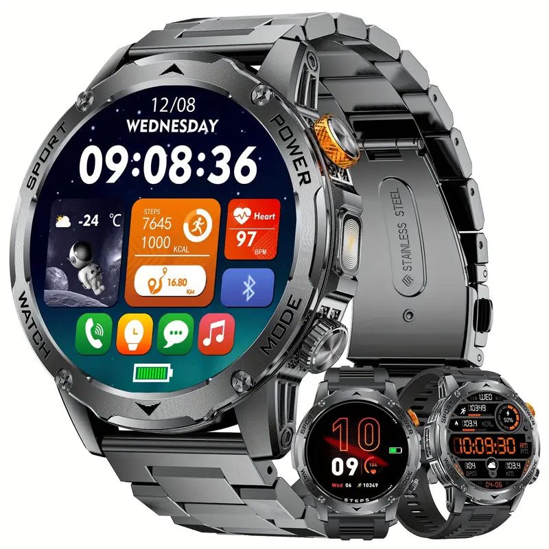 Rezaro Axton Smart Watch displaying a sleek design with a round face and interchangeable band options.