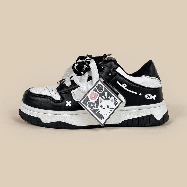 Black And White Board Shoes Women&