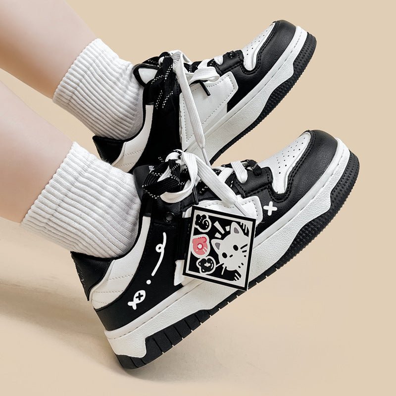 Black And White Board Shoes Women&