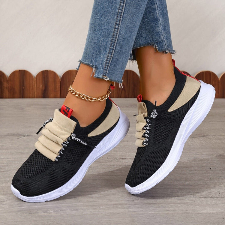 Casual Sneaker Non - slip Wear - resistant Flat Heel Round Toe Running Shoes - Rezaro