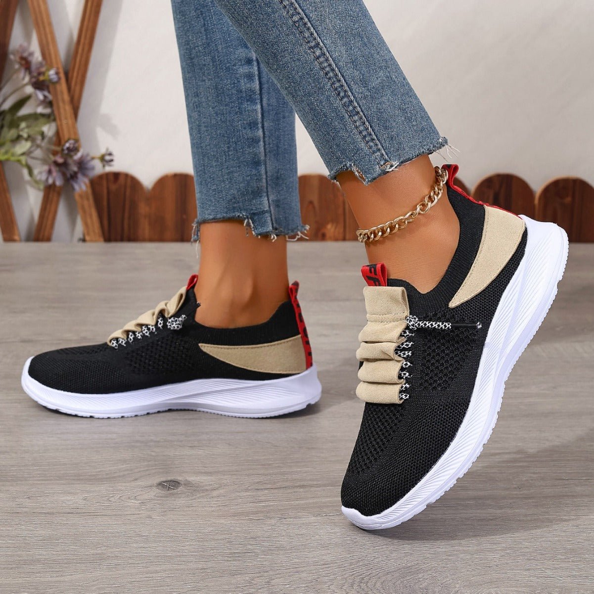 Casual Sneaker Non - slip Wear - resistant Flat Heel Round Toe Running Shoes - Rezaro