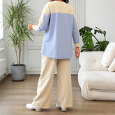 Front Short And Back Long Splicing Design With Pockets Top And Pants Set - Rezaro