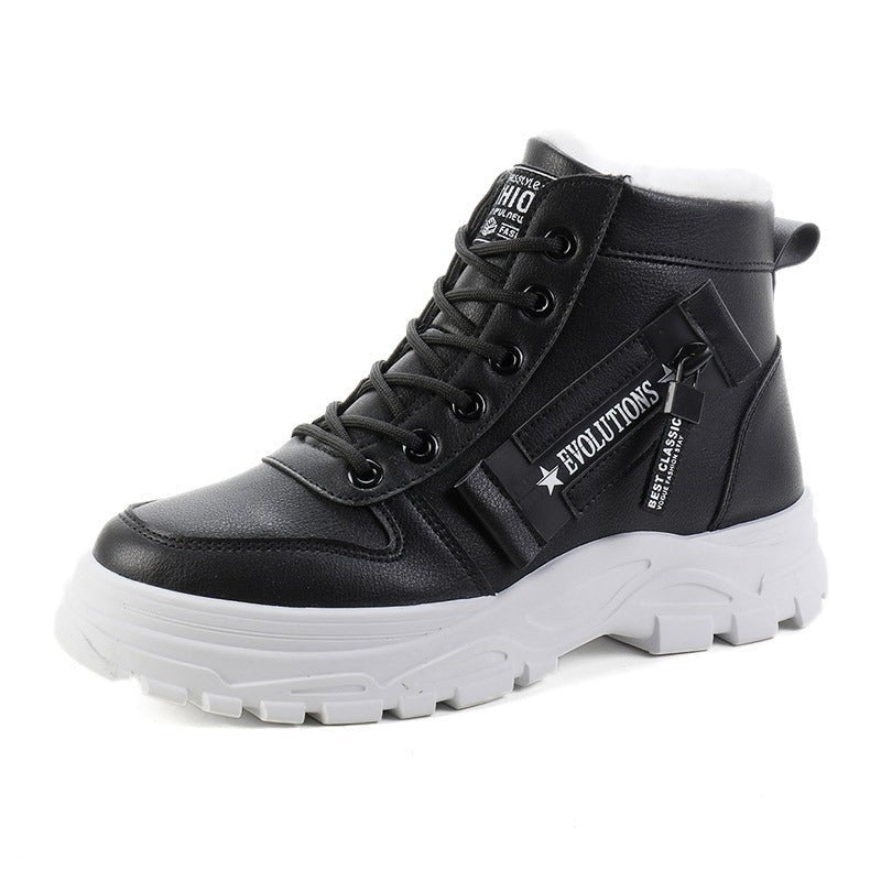 Korean Style Student All - matching Warm High - top Martin Boots - Rezaro