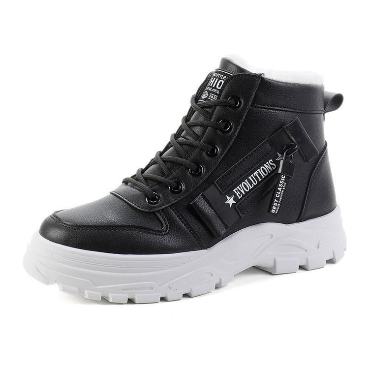Korean Style Student All - matching Warm High - top Martin Boots - Rezaro