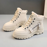 Korean Style Student All - matching Warm High - top Martin Boots - Rezaro