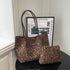 Leisure Large Capacity Leopard Print Hand - held Tote Shoulder Bag - Rezaro