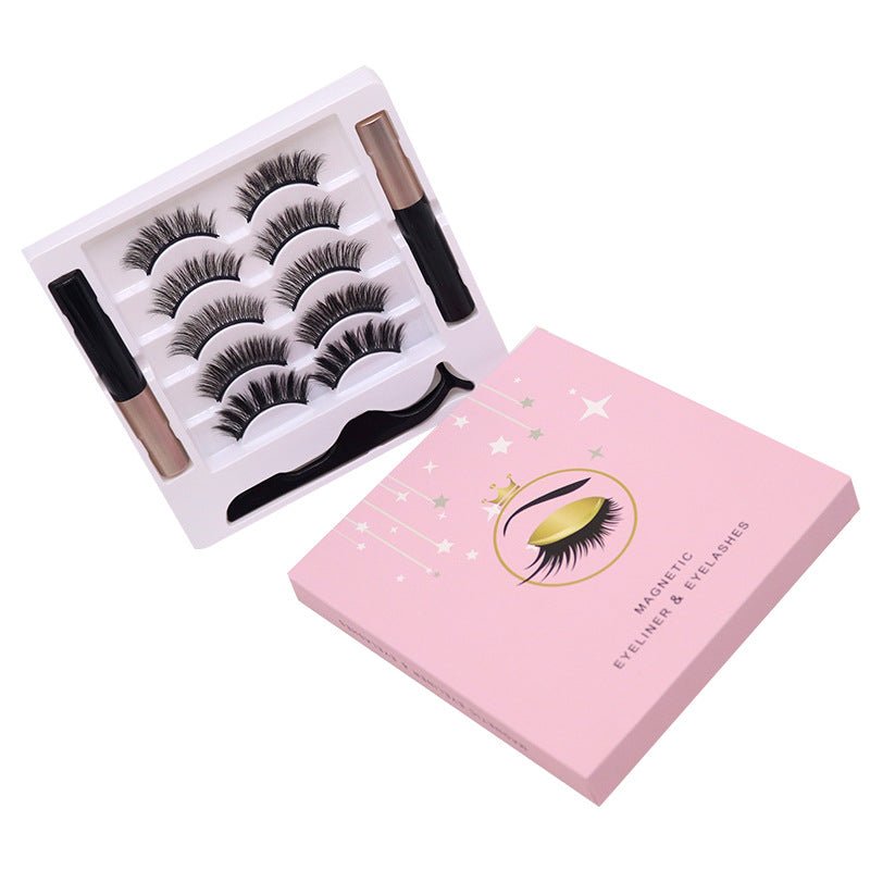 Magnetic Eyelashes Eyeliner Set Long Lasting False Mink Waterproof Eye Lashes Extension Reusable Beauty Makeup Tool - Rezaro