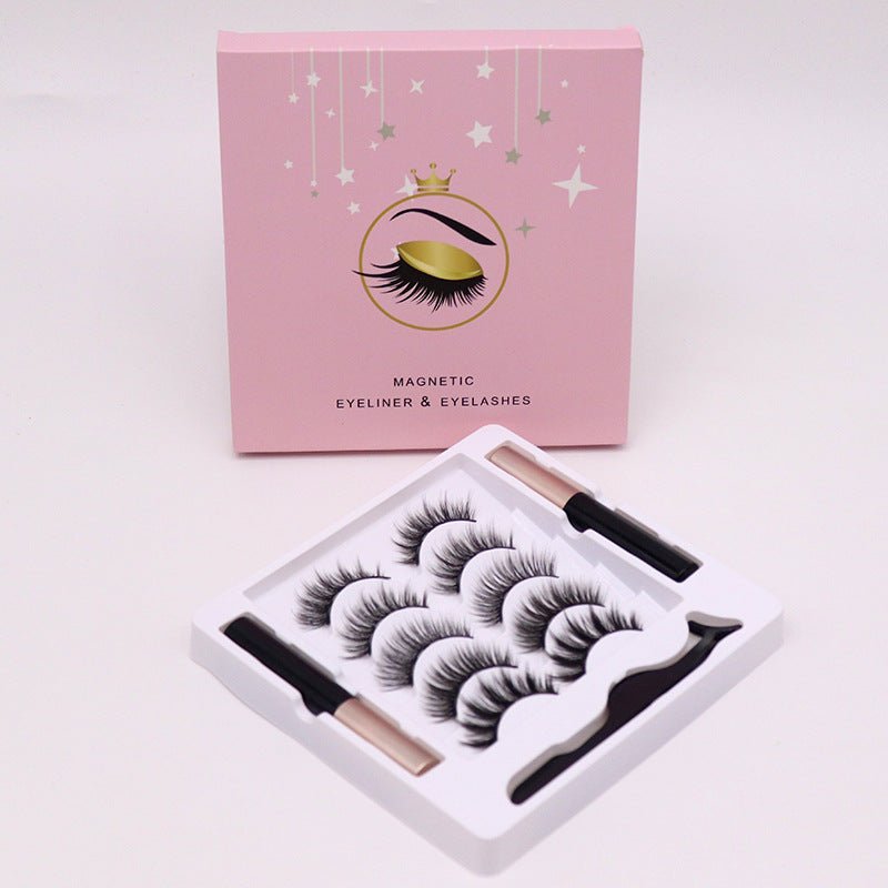 Magnetic Eyelashes Eyeliner Set Long Lasting False Mink Waterproof Eye Lashes Extension Reusable Beauty Makeup Tool - Rezaro