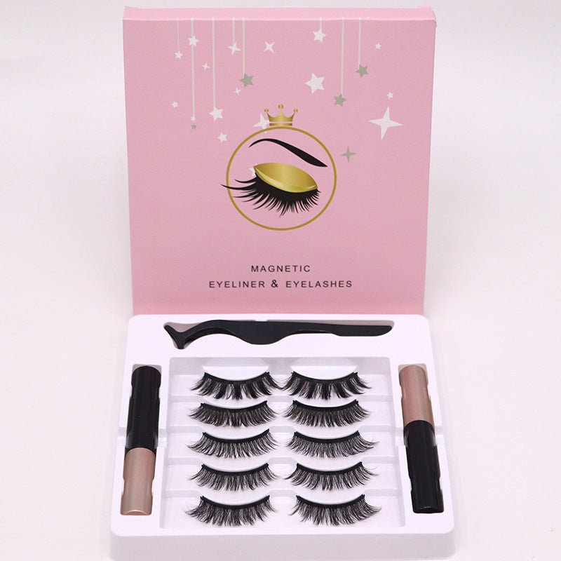 Magnetic Eyelashes Eyeliner Set Long Lasting False Mink Waterproof Eye Lashes Extension Reusable Beauty Makeup Tool - Rezaro