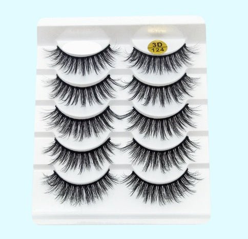 Mink False Eyelashes 3D False Eyelashes Five Pairs Of Soft Cotton Stalk Eyelashes - Rezaro