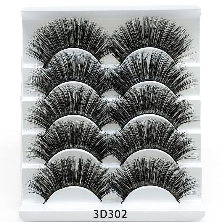 Mink False Eyelashes 3D False Eyelashes Five Pairs Of Soft Cotton Stalk Eyelashes - Rezaro