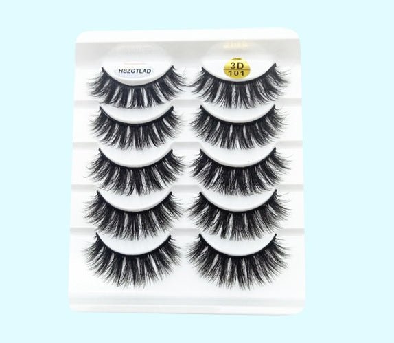 Mink False Eyelashes 3D False Eyelashes Five Pairs Of Soft Cotton Stalk Eyelashes - Rezaro