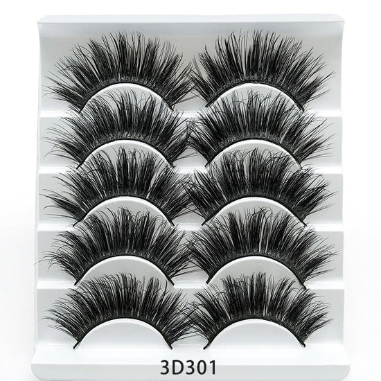 Mink False Eyelashes 3D False Eyelashes Five Pairs Of Soft Cotton Stalk Eyelashes - Rezaro