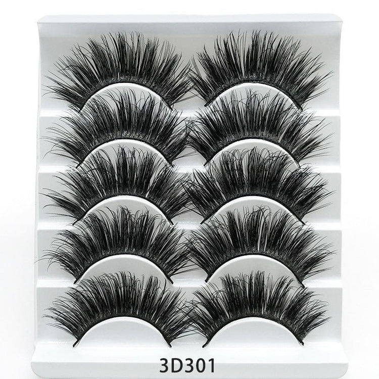 Mink False Eyelashes 3D False Eyelashes Five Pairs Of Soft Cotton Stalk Eyelashes - Rezaro