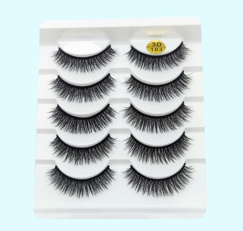 Mink False Eyelashes 3D False Eyelashes Five Pairs Of Soft Cotton Stalk Eyelashes - Rezaro