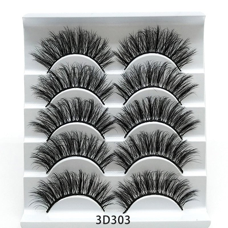 Mink False Eyelashes 3D False Eyelashes Five Pairs Of Soft Cotton Stalk Eyelashes - Rezaro