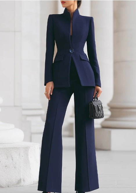 Navy Blue Blazer And Trousers 2 - Piece Suit - Rezaro