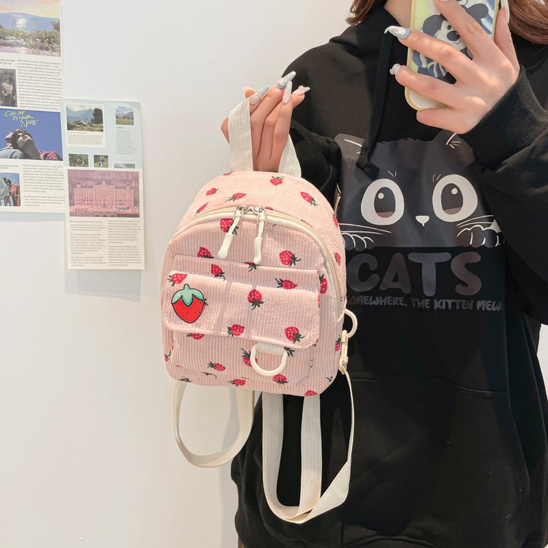 Retro Corduroy Backpack Women&