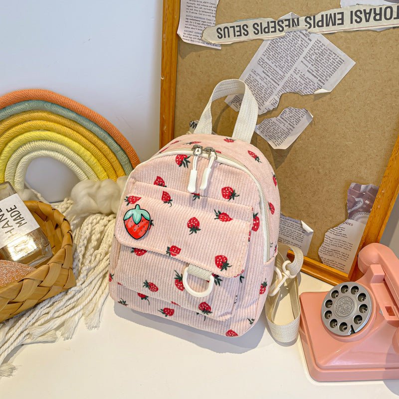 Retro Corduroy Backpack Women&