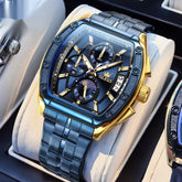 Steel Belt Tonneau Quartz Luminous Men&