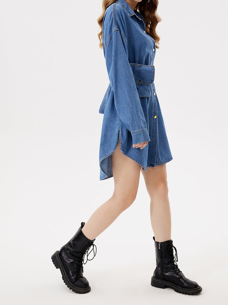 Stylish Casual Versatile Tie - waist Backless Multi - wear Baggy Shirt - Rezaro