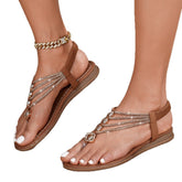 Summer New European And American Fashion Retro Rhinestone Sandals - Rezaro