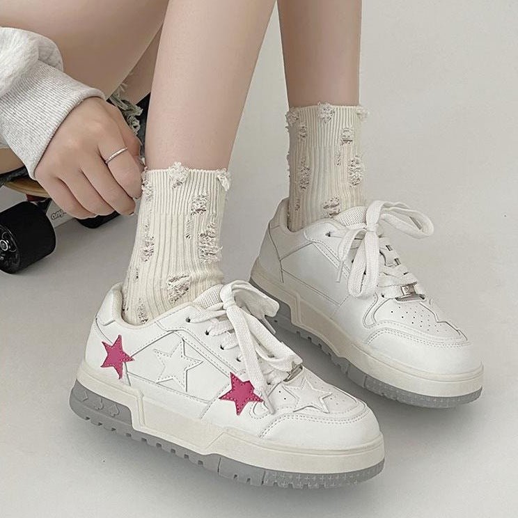Women Korean Style Round Toe High - end Versatile Low - top Sneakers - Rezaro