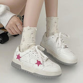 Women Korean Style Round Toe High - end Versatile Low - top Sneakers - Rezaro